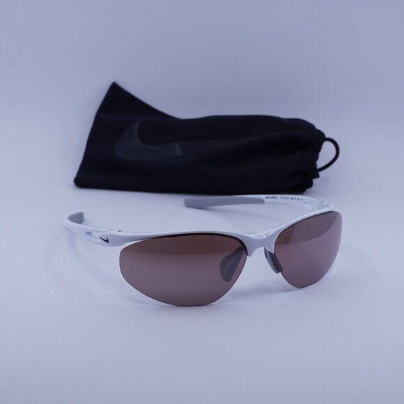 NIKE AERIAL E DZ7353 100 Geometric Sunglasses - White/Road Tint - Picture 1 of 10